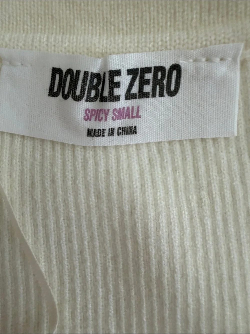 Double Zero Cream V-Neck Sweater Vest with Red Stripes